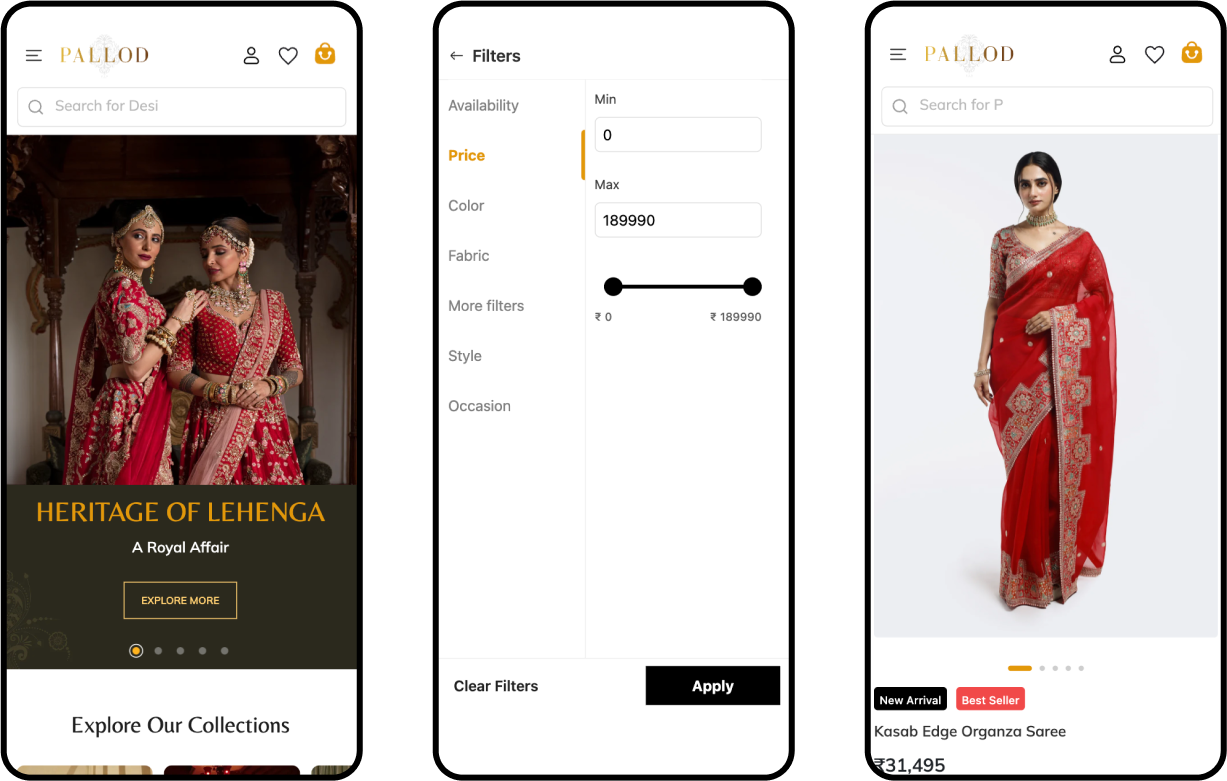 Native mobile app for fashion retailer eCommerce platform