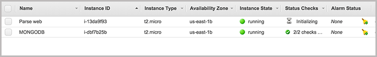 web and db servers