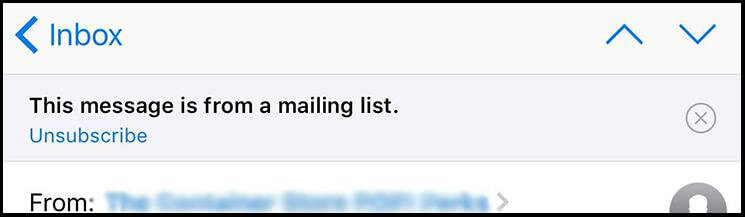 Unsubscribe Mailing List iOS Mail
