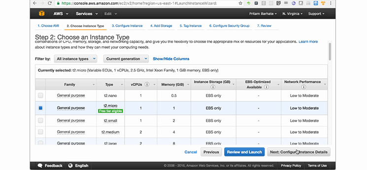 t2.micro instance