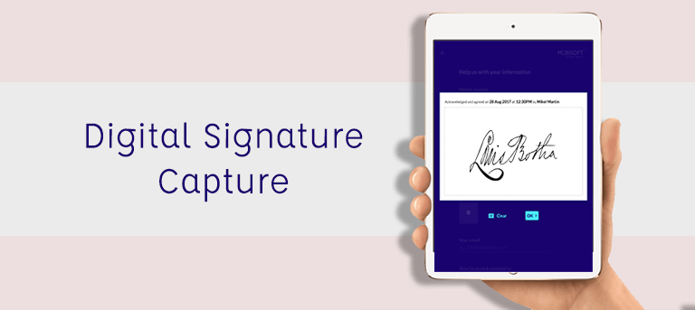 digital signature capture feature in a visitor management system