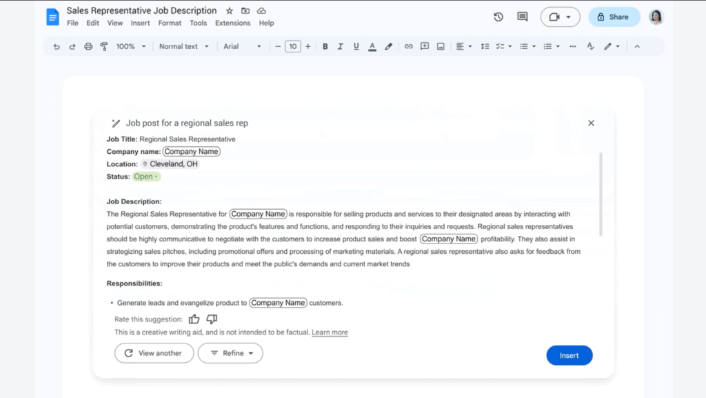 Google docs blog