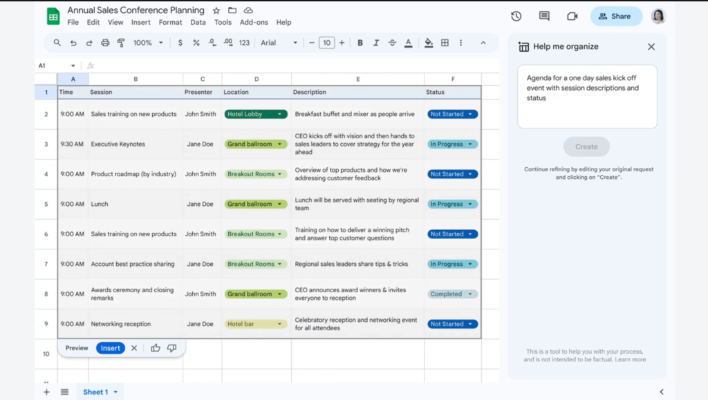 Google sheets blog