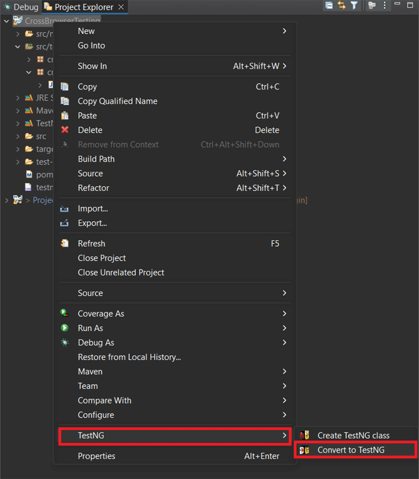 Converting Maven Project to TestNG