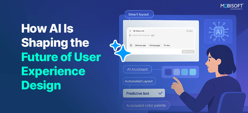 AI and UX Design Transformation Banner Abstract banner illustrating AI’s role in shaping user experience design