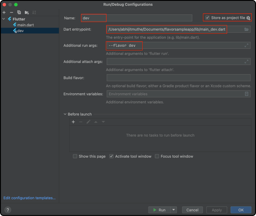  Flutter Development Configuration for Multi-Environment Setup