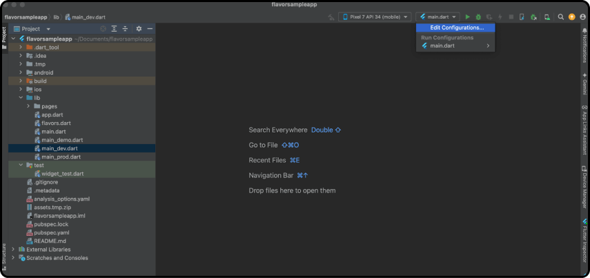 Edit Flutter App Configuration for Different Environments