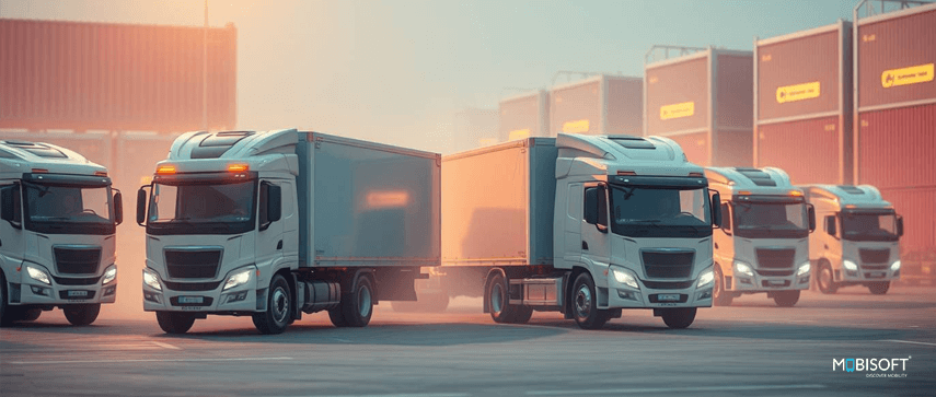 Fleet of trucks or vehicles utilizing AI-powered predictive maintenance