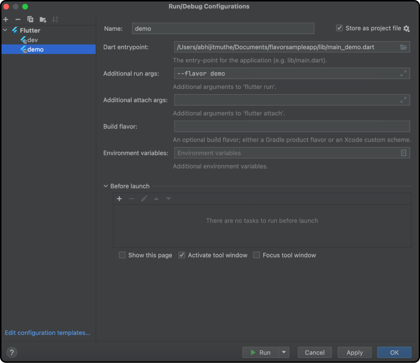 Demo Configuration for Flutter App Deployment