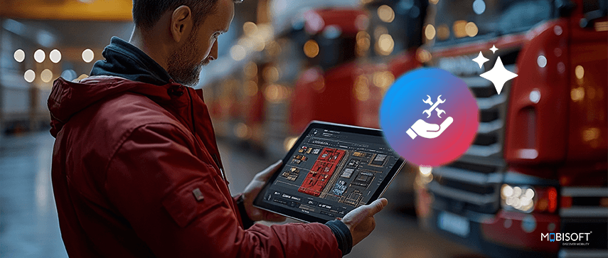 Maintenance technician using AI tools for predictive maintenance