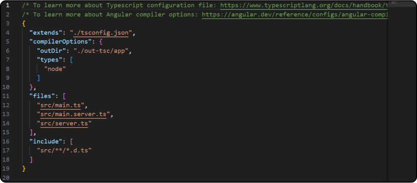 tsconfig.app.json configuration for Angular SSR
