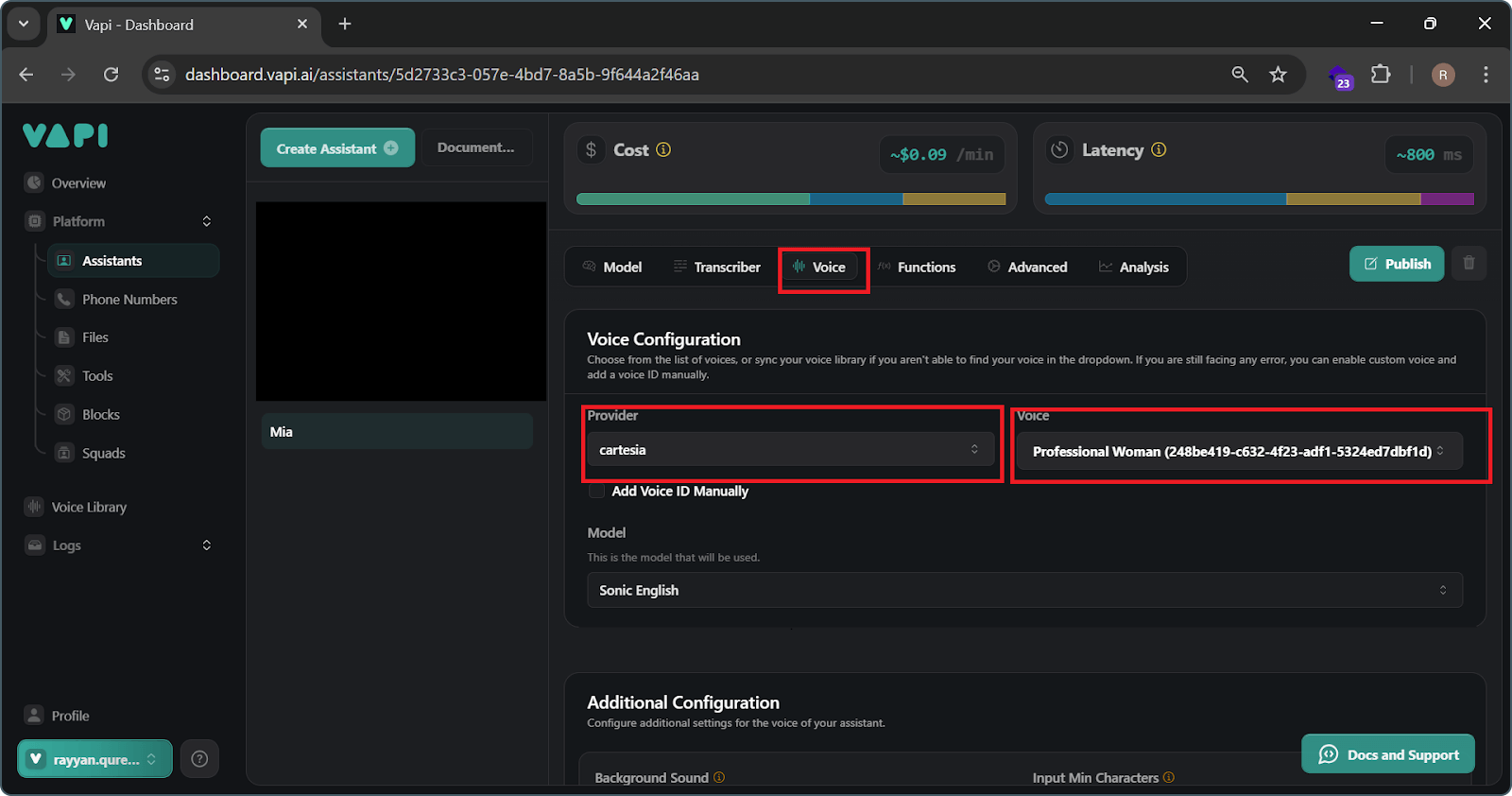 Voice Setup for VAPI AI Voice Assistant