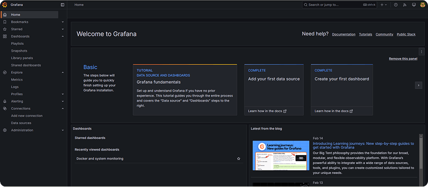 Grafana dashboard for monitoring Docker containers