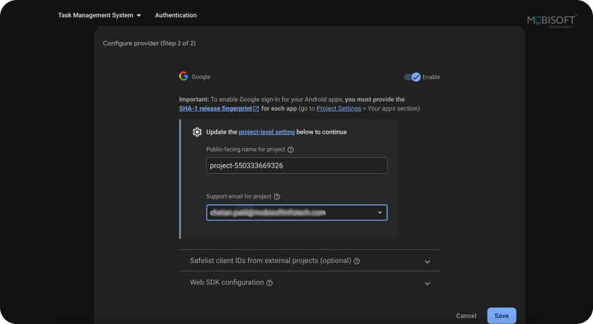 Set Up Sign-In Methods Configure sign-in method in Firebase auth