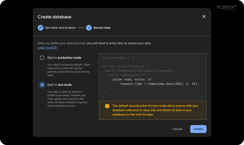 Firestore Security Rules Set Firebase Firestore security rules