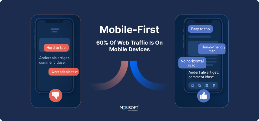 Mobile UX Design for On-the-Go Customer Retention Mobile UX design interface enhancing customer experience
