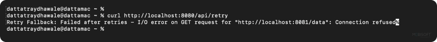 Curl Testing Retry Pattern retry pattern tested in spring boot with curl
