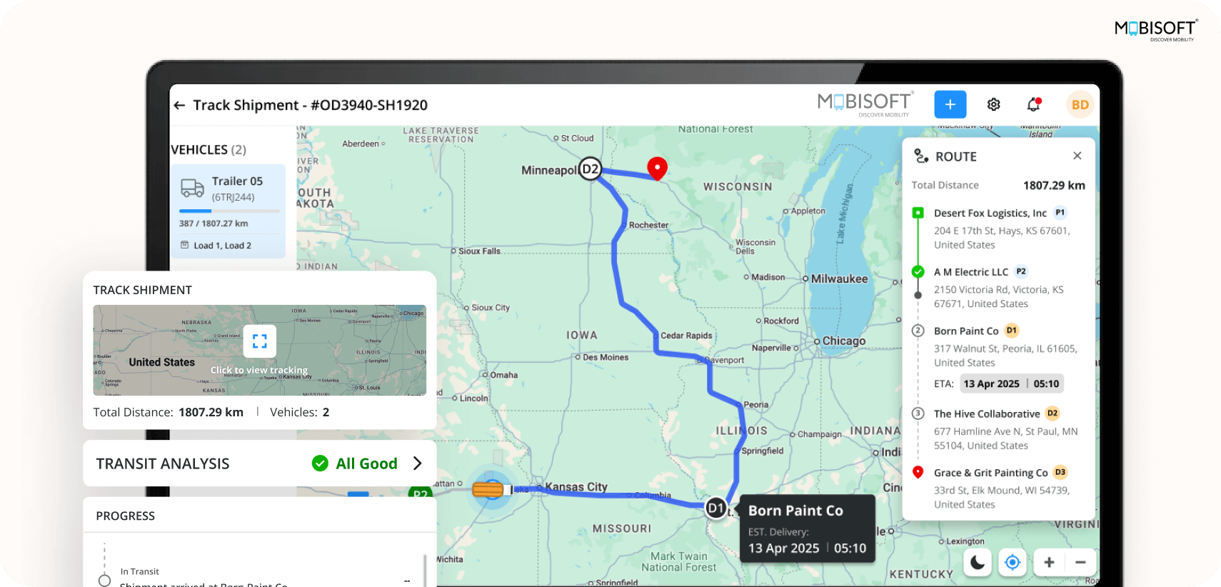 Customizable TMS Interface Customizable Transportation Management System interface for logistics optimization