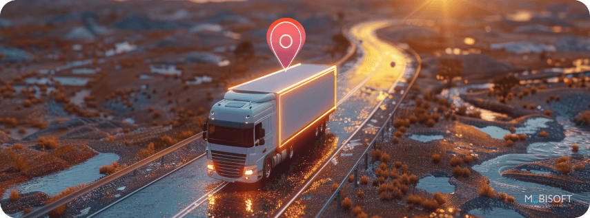 Real-Time GPS Tracking for Goods in Transit Delivery truck with live tracking in logistics route