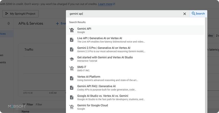 Enable Google Gemini API Enabling Google Gemini API in Google Cloud Console