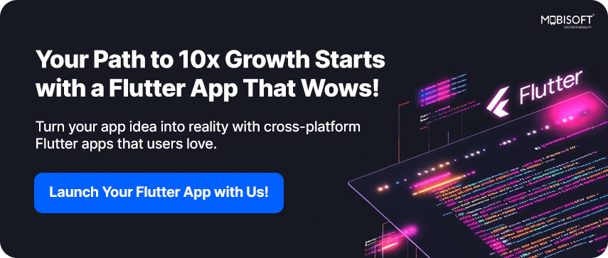 Grow with Flutter Apps CTA image for Flutter app that accelerates growth