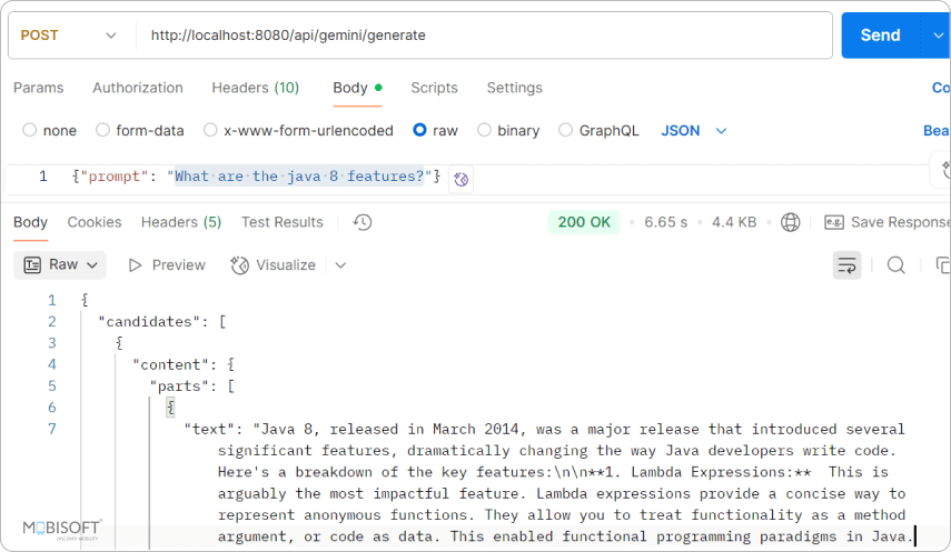 Gemini AI Response – Java 8 Features Gemini AI response to Java 8 features prompt