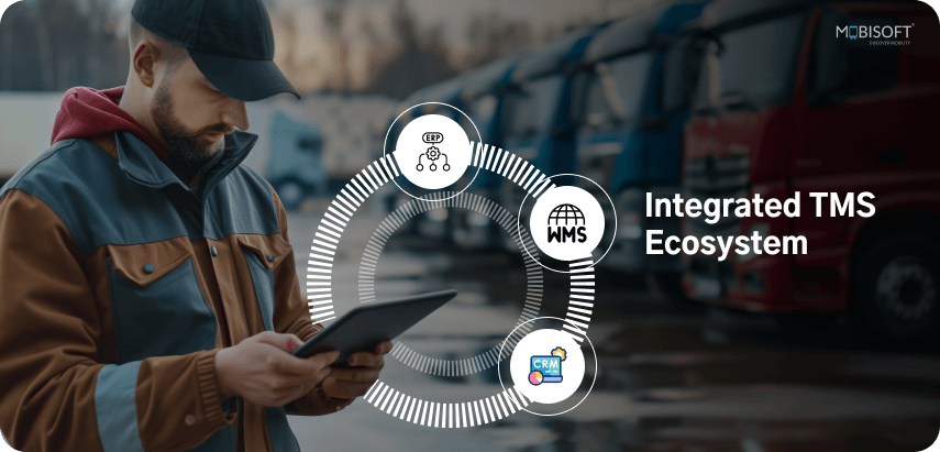 Integrated TMS Ecosystem Integrated TMS ecosystem connecting supply chain and ERP systems