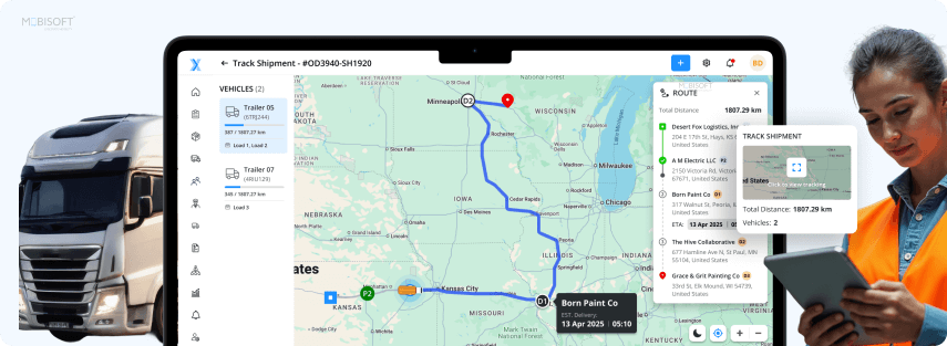 Real-Time Vehicle Tracking in Action Real-time vehicle tracking map for logistics operations