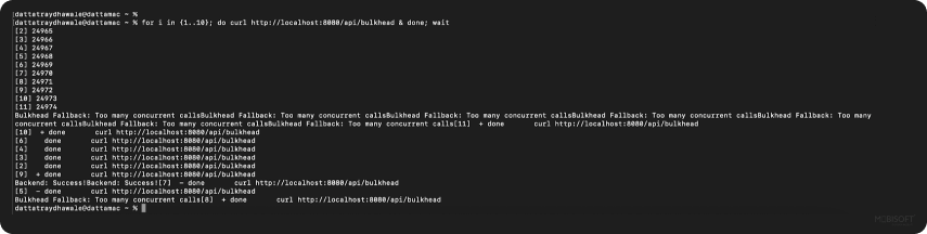 Retry Load Test Using Curl resilience4j retry mechanism tested under load