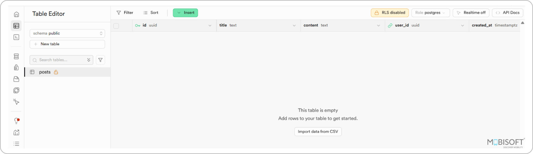 Apply Supabase RLS to secure database tables in React