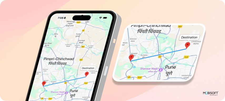 Polyline between two coordinates in React Native Google Maps