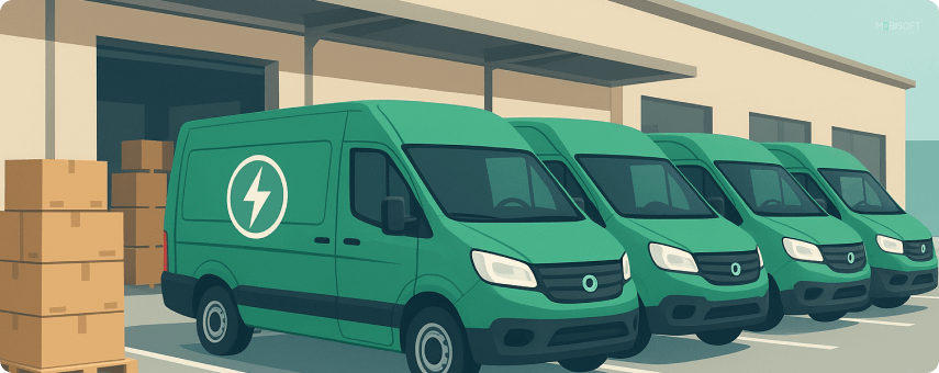Net zero logistics fleet with green transport technologies