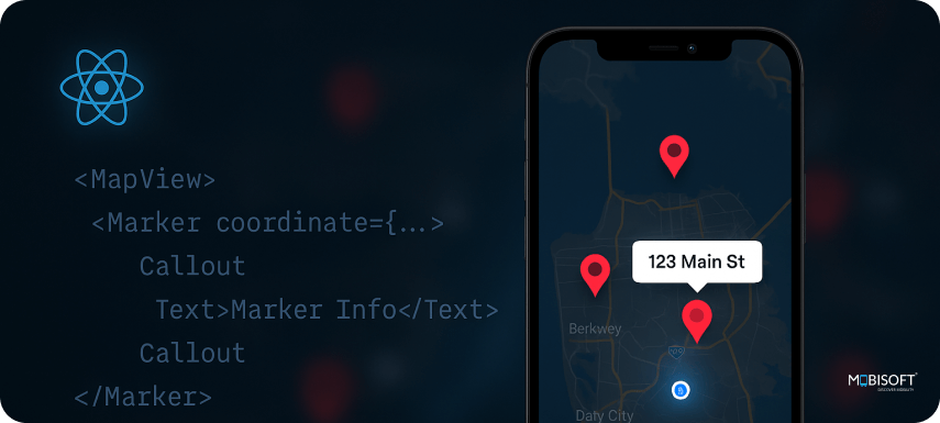 Map view with marker and info window in React Native