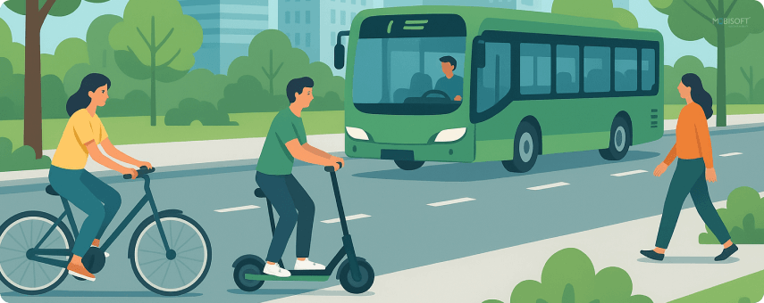  Sustainable urban mobility with smart mobility solutions