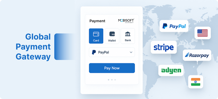 Illustration of global ecommerce payment gateway integration