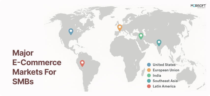 Major Global E-commerce Markets for Small and Medium Businesses Major e-commerce markets and international growth opportunities for SMBs