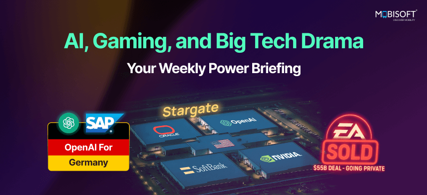 Cover image showcasing AI, gaming, and big tech drama in the latest industry briefing AI, gaming, and big tech industry innovations in a dynamic weekly briefing cover image.