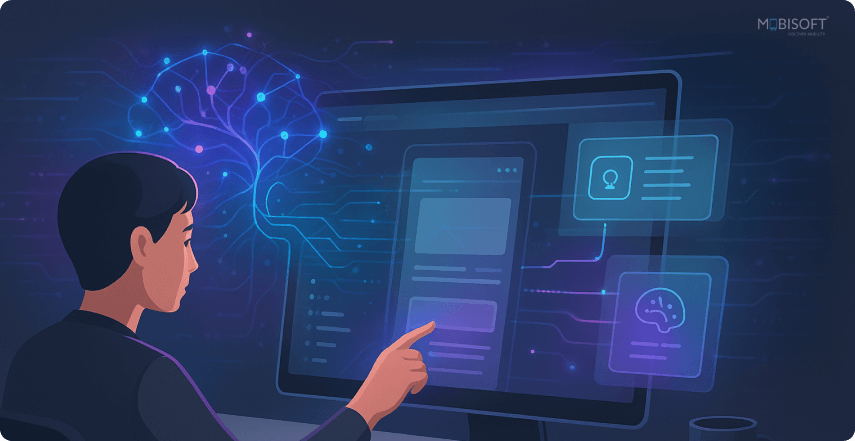 Illustration of AI transforming product experiences through UX optimization