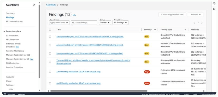 Reviewing GuardDuty Findings in AWS Security Hub Reviewing AWS GuardDuty findings in the AWS Security Hub dashboard