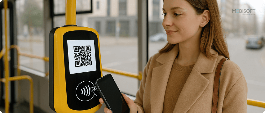 Contactless Ticketing in Action Passengers using contactless bus ticketing powered by automation