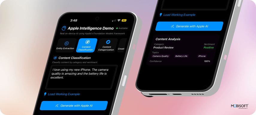 Content classification with Apple Intelligence