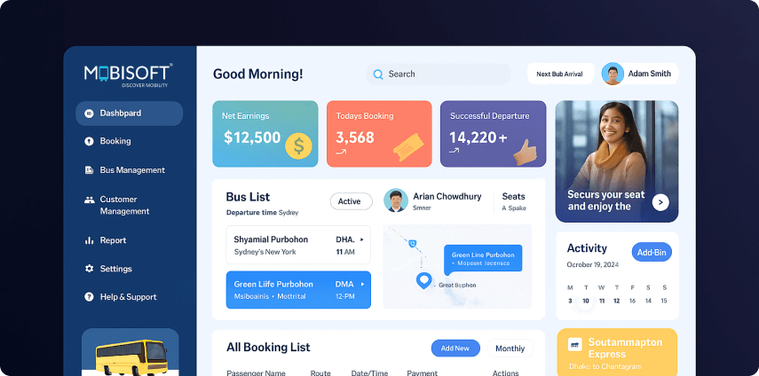 Mockup of Bus Ticket Management Software Mockup of bus ticket management software for efficient bus bookings