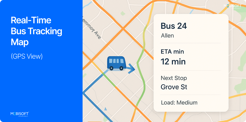  Real-time bus tracking map powered by fleet management routing software and route optimization