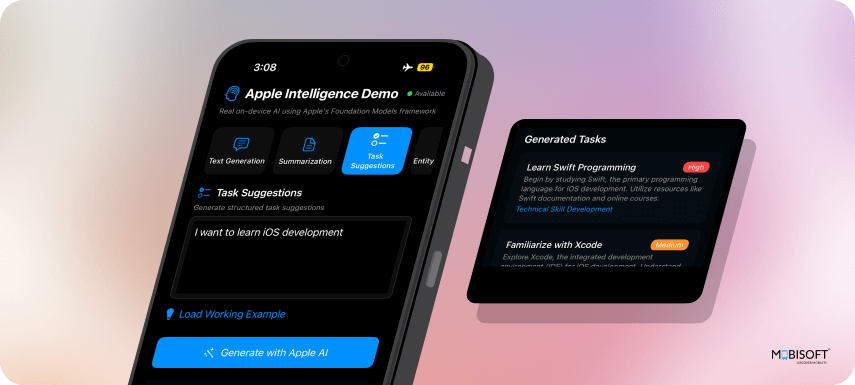 Structured generation using @Generable in iOS apps