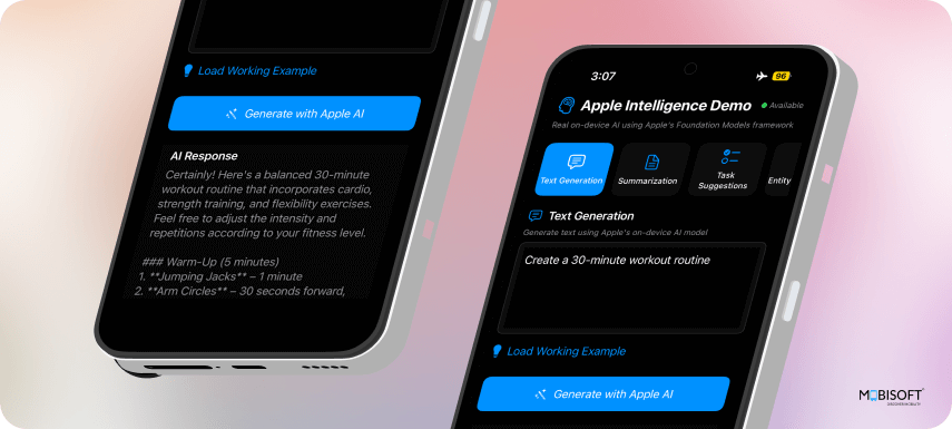 Text generation with Apple Intelligence