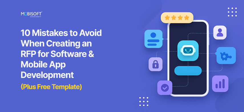 Banner showing 10 mistakes to avoid when creating an RFP for software and mobile app development