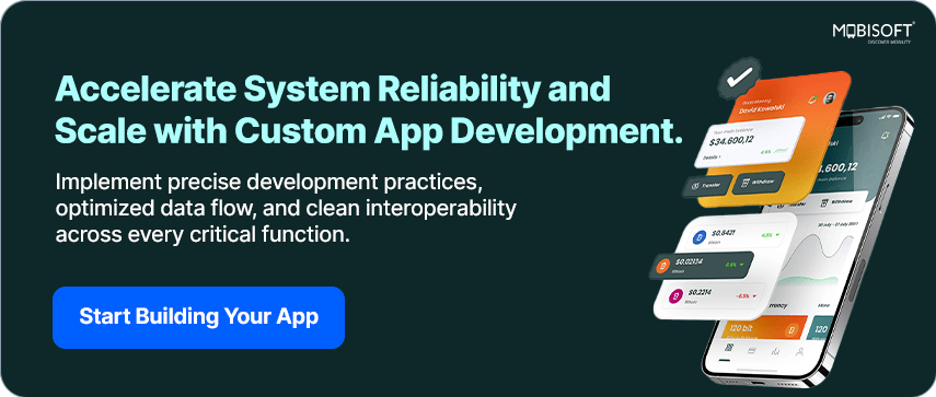 CTA highlighting the importance of custom mobile app solutions to turn business ideas into scalable products. Your Next Big Idea Needs the Right Tech – Let’s Build It