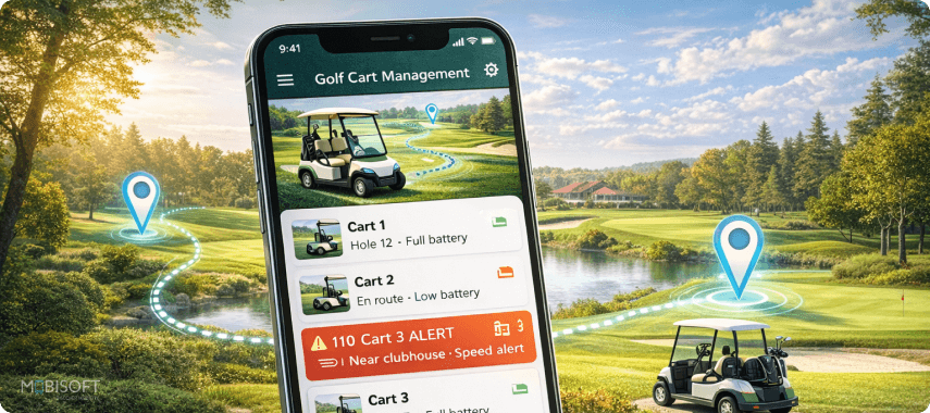 Mobile App for Golf Cart Management and Rentals Mobile app for golf cart management system and rental operations