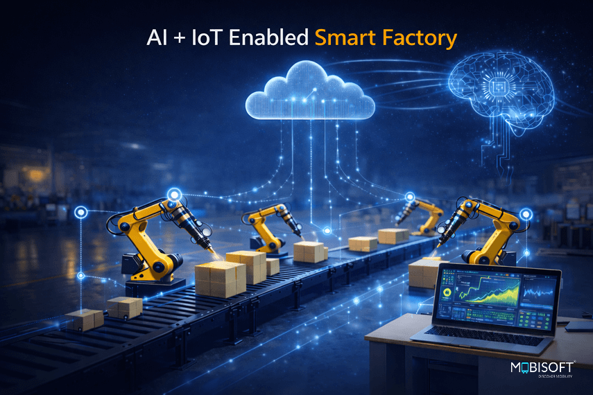 AI and IoT enabled smart factory implementing Industry 4.0 solutions for manufacturing process optimization