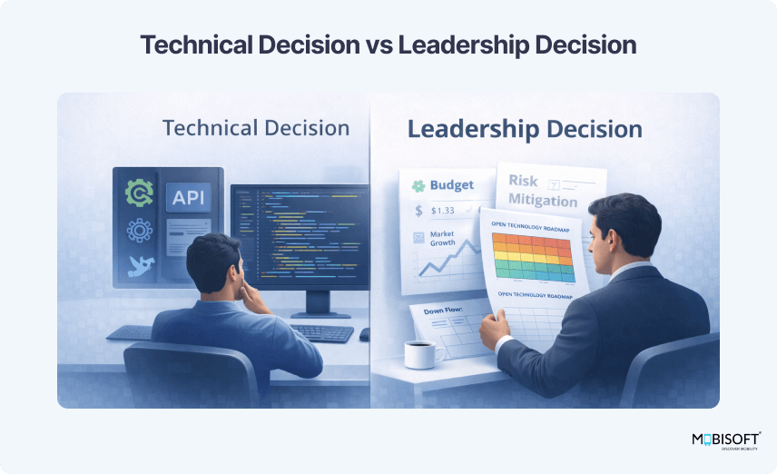 Leadership-driven scalable web application development versus short-term technical decisions